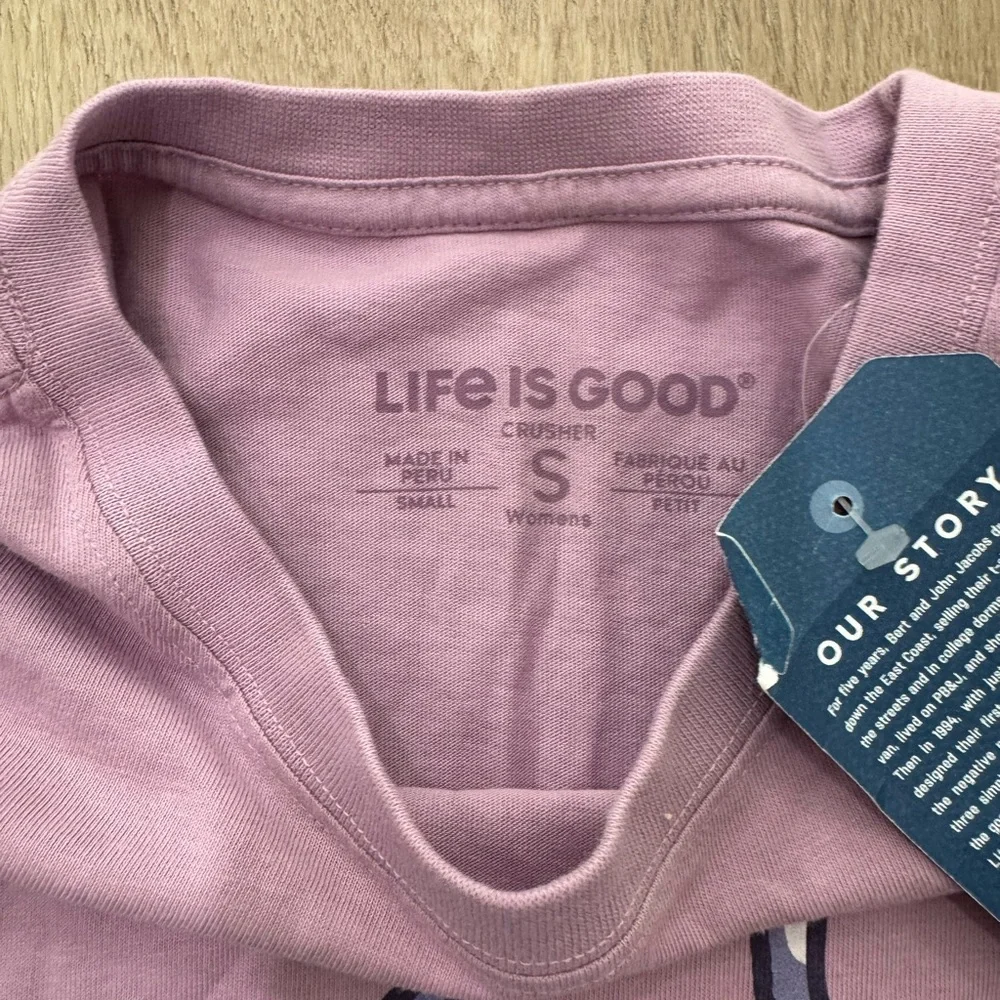 Life Is Good Lavender Cat Tee